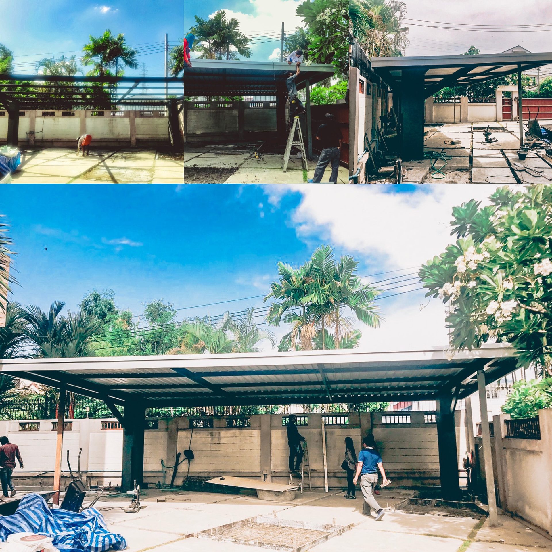 งานหลังคาเสริมและซ่อมแซมหลังคาเดิม